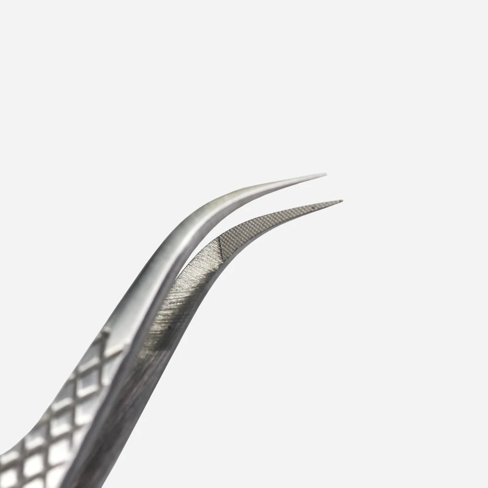S Curved Fiber Tip Tweezers
